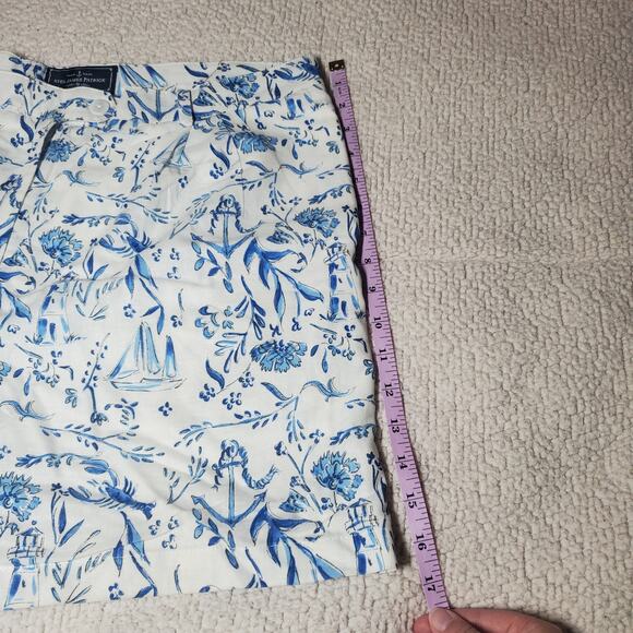 Kiel James Patrick Linen Cotton Blend Chinoiserie Beach Pattern Shorts Size 10 - Picture 11 of 16
